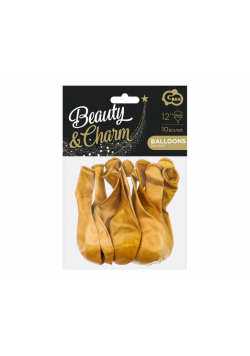 Balony metaliczne Beauty&Charm złote 30cm 10szt