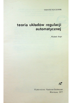 Teoria układów regulacji automatycznej