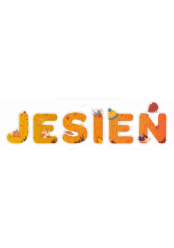 Dekoracje jesienne - napis jesień 6el