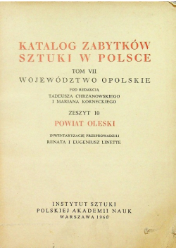 Katalog zabytków sztuki w Polsce tom VII zeszyt 10