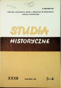 Studia Historyczne nr 3 - 4 tom 33