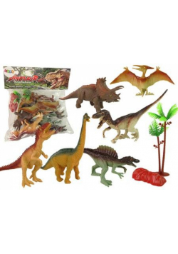 Zestaw figurek dinozaury + akcesoria 8el