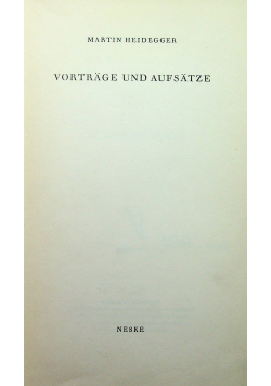 Vortrage und aufsatze