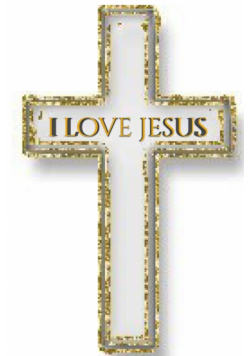 I love jesus  gold glitter cross blank journal