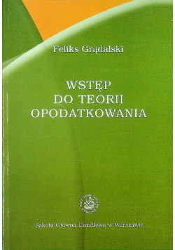 Wstęp do teorii opodatkowania