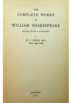 The Complete works of William Shakespeare