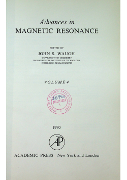 Advances in magnetic resonance