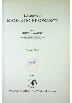 Advances in magnetic resonance volume 3