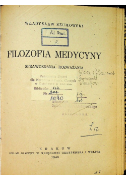 Filozofia medycyny 1948r