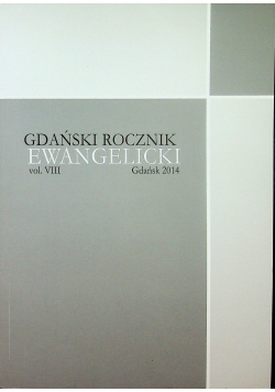 Gdański rocznik ewangelicki Vol VIII