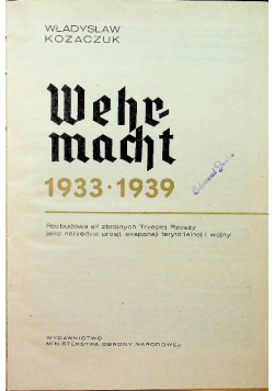 Wehr-macht 1933-1939