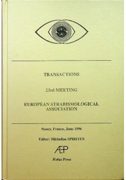 Transactions 23th Meeting European Strabismological Association