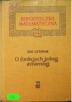 O funkcjach jednej zmiennej