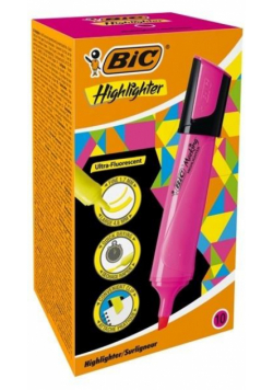 Zakreślacz Flat różowy (10szt) BIC