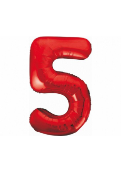 Balon foliowy B&C cyfra 5 czerwona 85cm