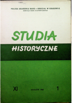 Studia Historyczne XI zeszyt 1