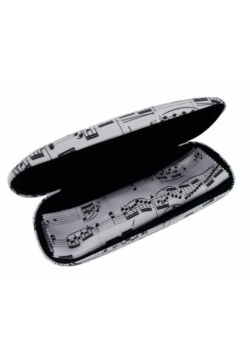 Etui na okulary biało-czarne + mikrofibra - nuty