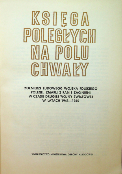 Księga Poległych Na Polu Chwały 1943  1945