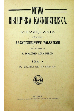 Nowa Biblioteka Kaznodziejska Tom IX 1911 r.
