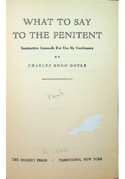 Doyle what to say to the penitent