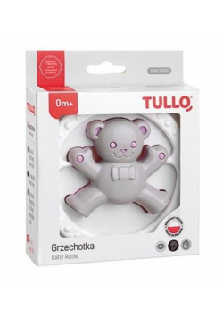 Grzechotka miś szaro-różowy