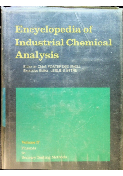 Encyclopedia of Industrial Chemical Analysis Volume 17
