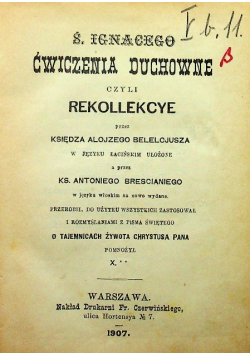 Ćwiczenia duchowe czyli rekollekcje 1906 r.