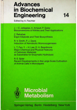 Advances in biochemical engineering tom 14