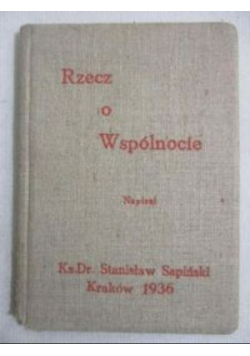 Rzecz o wspólnocie, 1936 r.