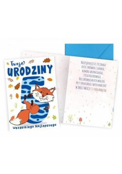Karnet B6 Urodziny 5 lisek
