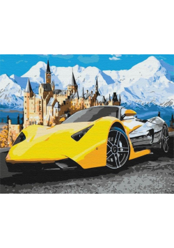 Malowanie po numerach Lamborghini koło zamku 40x50