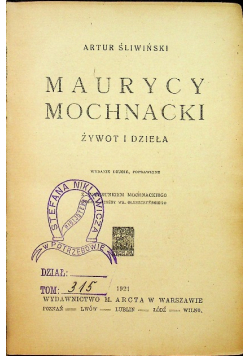 Maurycy Mochnacki 1921 r