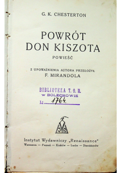 Powrót Don Kiszota 1928 r