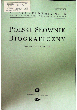 Polski słownik biograficzny tom XXXVIII zeszyt 159