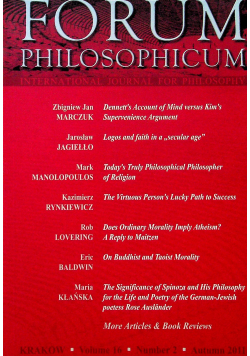 Forum Philosophicum tom 16 numer 2