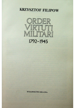 Order virtuti Militari 1792 1945
