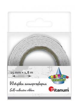 Wstążka bawełniana koronka 15mmx1.8m biała