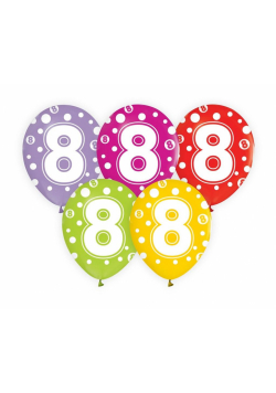 Balony cyfra 8 30cm 5szt