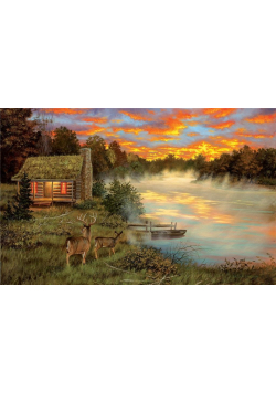 Puzzle 1000 Piękna chatka nad jeziorem