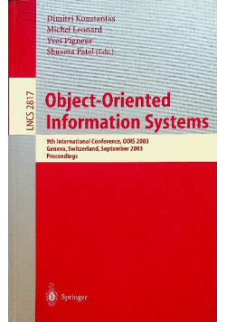Object Oriented Information Systems 9th International Conference OOIS 2003 Genava Switzerland September 2003 Proceedings