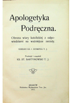 Apologetyka Podręczna 1911r.