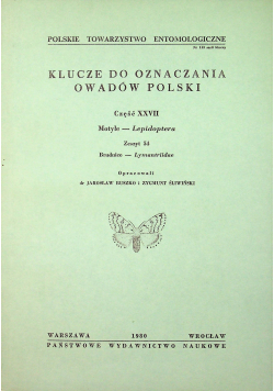Klucze do oznaczania owadów Polski Część XXVII Zeszyt 54
