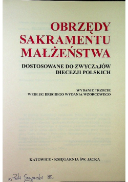 Obrzędy Sakramentu Małżeństwa