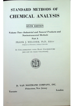 Standard methods of chemical analysis