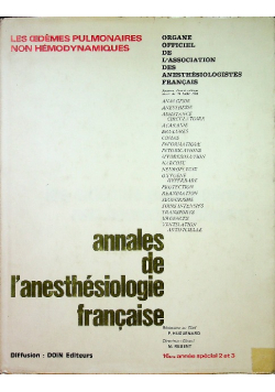 Annales de anesthesiologie francaise