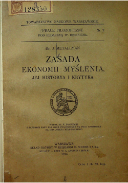 Zasada ekonomii myślenia 1914 r