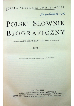 Polski Słownik Biograficzny tom I 1935 r
