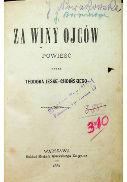 Za winy ojców 1881 r