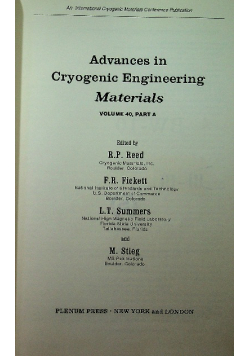 Advances In Cryogenic Engineering Materials Volume 40 Part B
