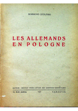 Les allemands en Pologne 1927 r